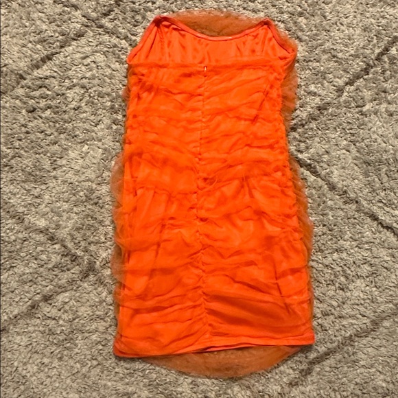 Orange Mesh Corset Dress - Picture 5 of 6